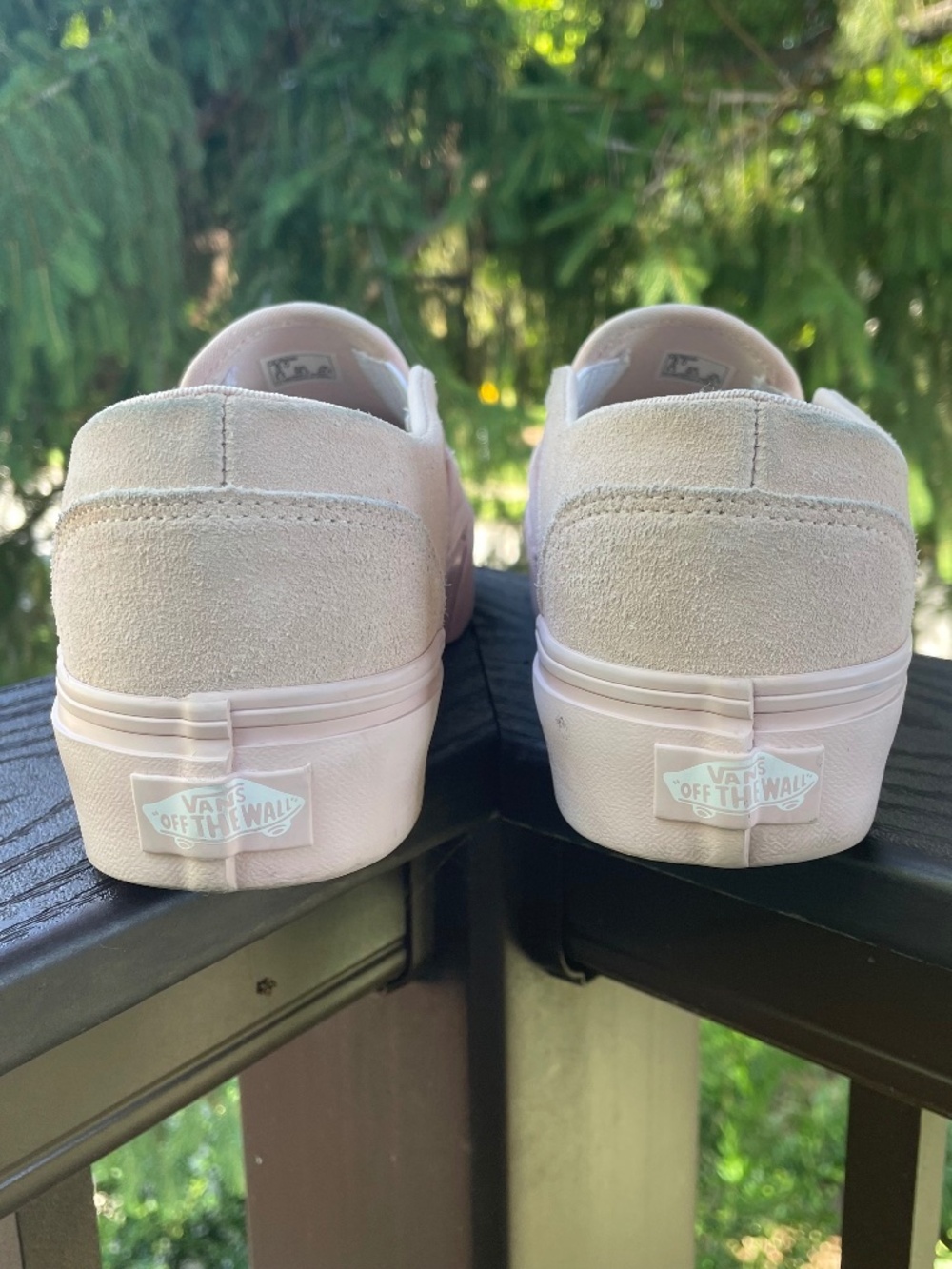 Vans Asher Platform Slip-on Sneakers in Soft Pink Suede with Pink Sole Womens 8 - Picture 4 of 7